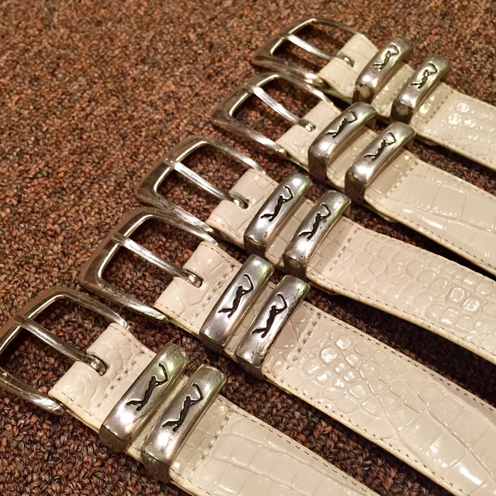 NWOT Men’s White Calfskin Leather Golf Belt